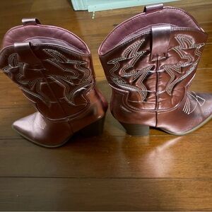 Women's Western Leather Boots - pink